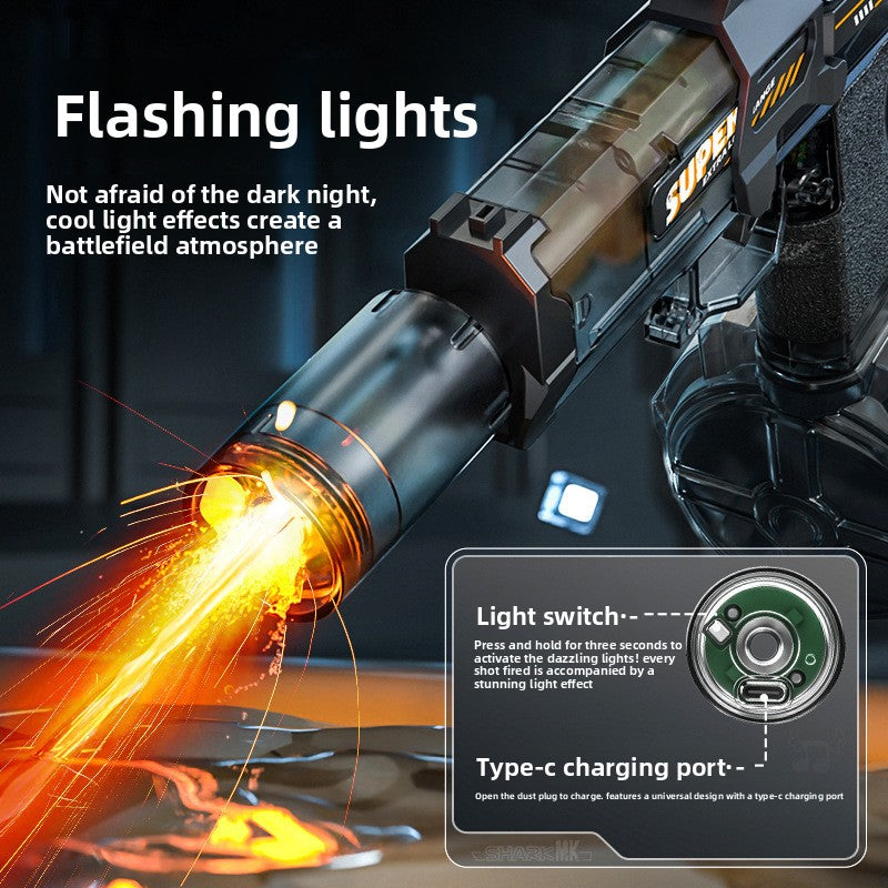 LED Light Up Electric Continuous Spray Water Toy Gun