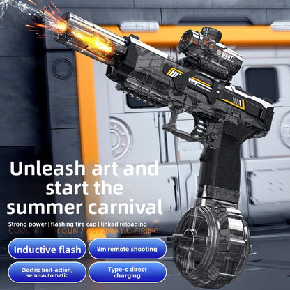 LED Light Up Electric Continuous Spray Water Toy Gun
