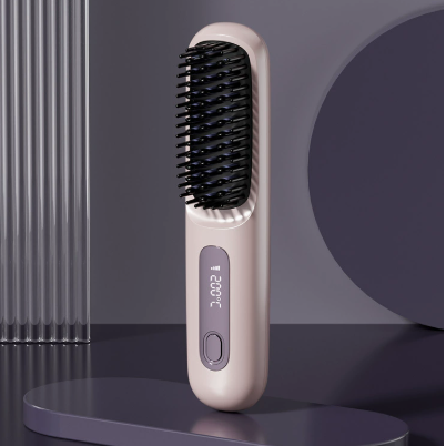 Rechargeable Wireless Hair Straightening Comb with LCD Display