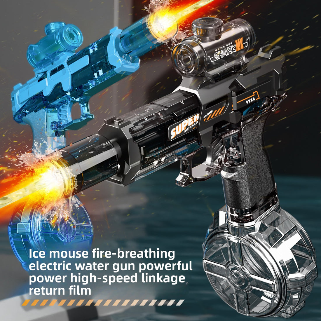 LED Light Up Electric Continuous Spray Water Toy Gun