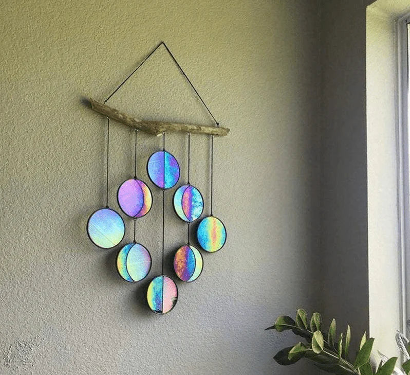 Image of Rainbow Hanging Art Wall Decoration Dyeing Moon Phase Home Decor