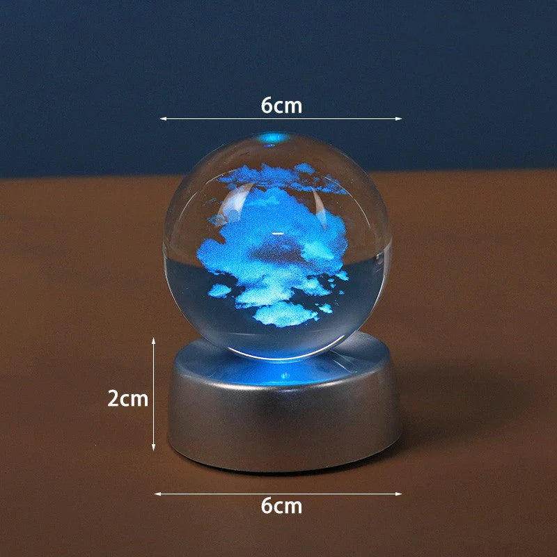 Image of Starry Galaxy Series Crystal Ball Luminous 3D Carved Glass Inside